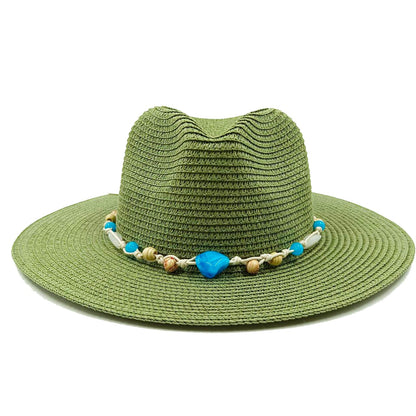 Rose Red Summer Straw Hat Jazz Top Visor Hat New Accessories Outdoor Summer Visor Beach Hat  sombreros