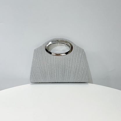 Evening Bag Ladies Pleated Party Lightweight Clutches for women solid silver black champagne handbags
