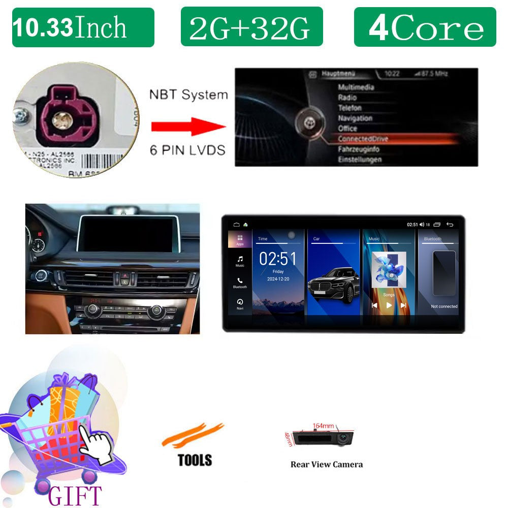 Para BMW X5 F15 X6 F16 2014 - 2018 Sistema NBT/EVO Rádio Automotivo Multimídia Player Android 14 GPS Navegação 4G BT Carplay Auto Ferramentas
