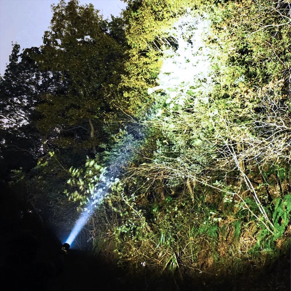 Super Bright Flashlight 10000000LM Torch High Power LED Flashlights Zoomable Lantern Rechargeable Lamp Magnet Tactical Lantern