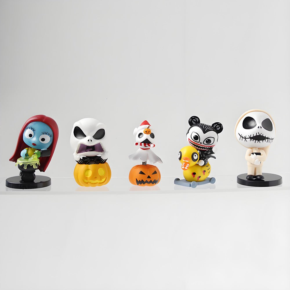 8 unidades/conjunto Anime O Estranho Mundo de Jack Jack Skellington Prefeito Sally Figuras de Ação Modelos de Brinquedo Presentes de Natal