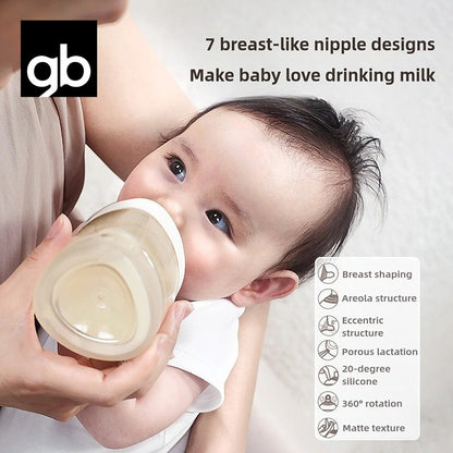 gb PPSU Baby Bottles 3 Sizes, Liquid Separation Tech, 7FB Breast-like Nipple & V-Valve Straw, No Spit-Up, BPA-Free