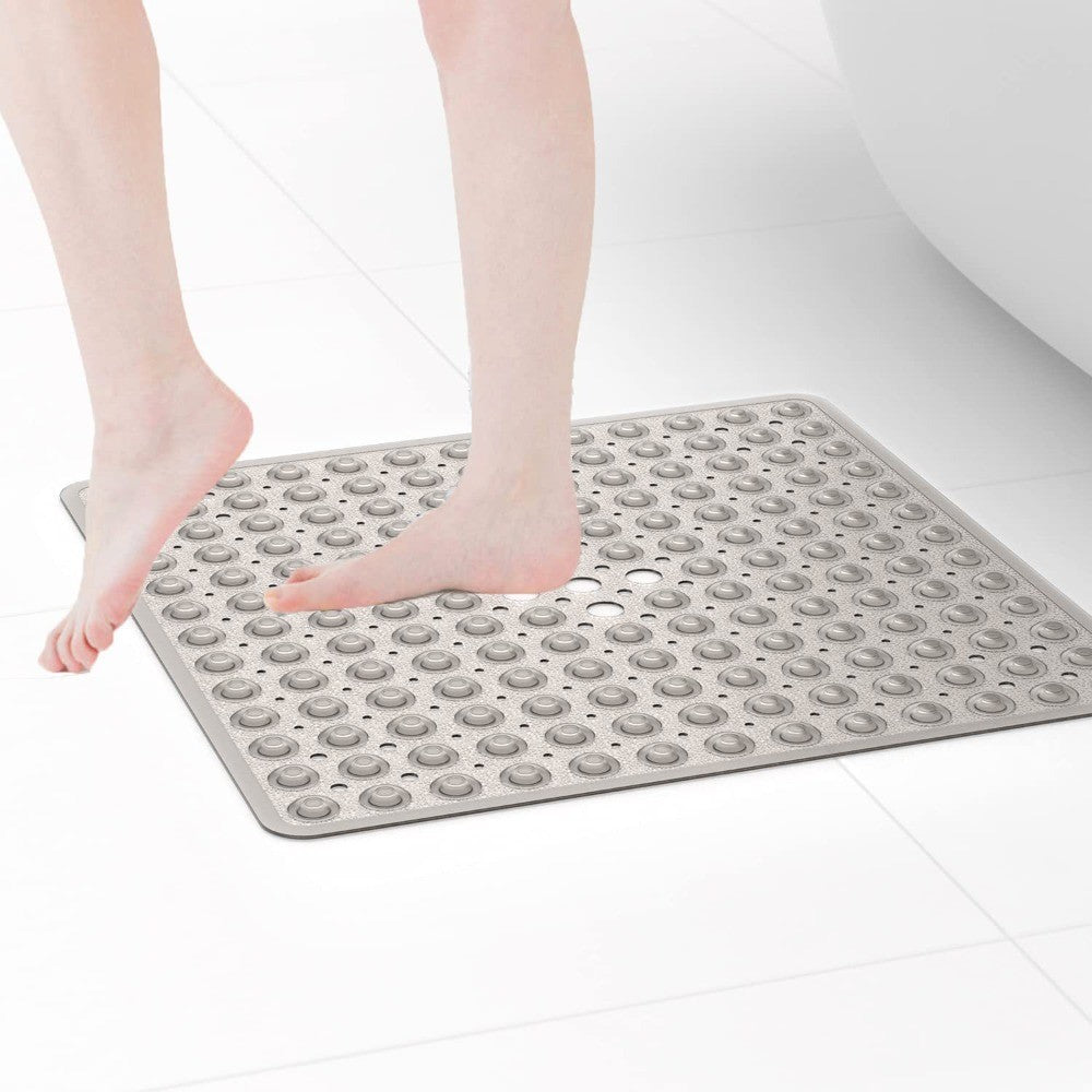Tapete de chuveiro 53x53cm ventosa PVC antiderrapante tapete de banho quadrado para chão de chuveiro tapete de segurança antiderrapante para banheira carpete de banheiro