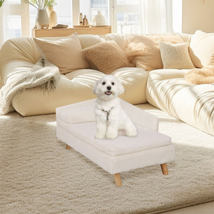 Cama Elevada para Animais de Estimação, Cama Nórdica para Animais de Estimação com Almofada Aconchegante Impermeável, Sofá-Cama para Animais de Estimação com Pernas de Madeira Resistentes para Cães e Gatos Pequenos