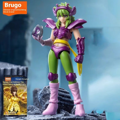 Blokees Saint Seiya Galaxy Versão 2 Bonecos de Ação Camus Hyoga Dohko Milo Shiryu Pegasus Nachi Anime Brinquedos Presentes Infantis