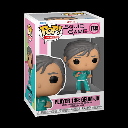 Boneco FUNKO POP Edição Limitada do Jogo da Lula: Jogador 001, Geum-ja, Hyun-ju, Front Man, Jogador 456: Seong Gi-Hun (Chutando Jegi)