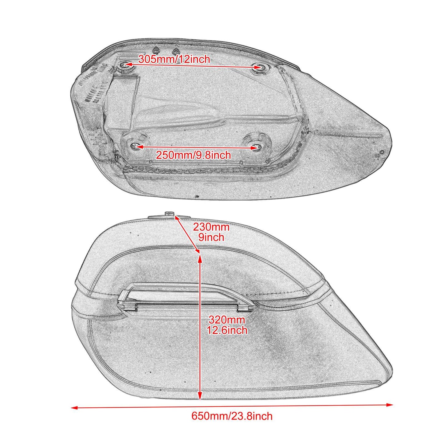 Malas Laterais Rígidas Universais para Motocicleta 42L Baús Clássicos Bagagem de Montagem para Harley para R1200GS R1250GS DS400 Shadow 400 750