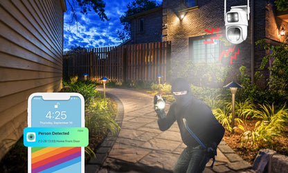 9MP WIFI IP Camera Three Lens Dual Screen With 8X Zoom 6MP PTZ Camera Ai Auto Tracking Security Video Surveillance Camera iCSee