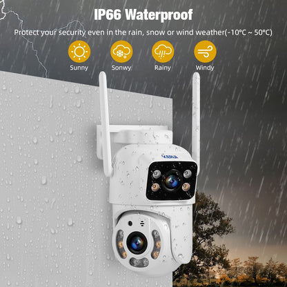 KERUI Dual Lens HD 10MP 5K PTZ Wifi IP Camera Wireless Outdoor CCTV Audio Video Surveillance Camera Night Vision Free AI Detect