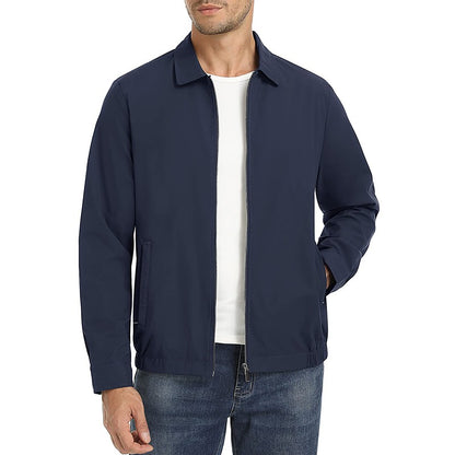 MAGCOMSEN Men's Zip-Front Golf Jacket Spring Summer Casual Jacket Solid Color Turn-down Collar Outerwear Hiking Fishing Travel