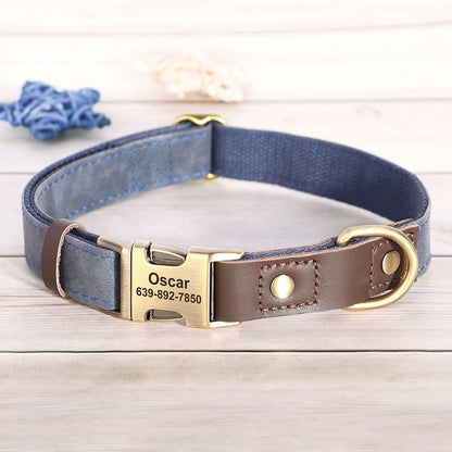 Coleira de cachorro de couro PU personalizada grátis coleira de cachorro gravada coleiras de cachorro ajustáveis fivela de estimação colar de identificação durável para cães pequenos médios grandes Pug