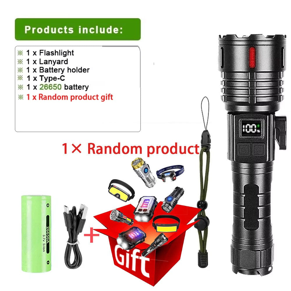 High Power Led Flashlight XHP390 High Lumen 10000000 Rechargeable Most Strong Light Lamp Tactical Lantern Camping Outdoor Torch