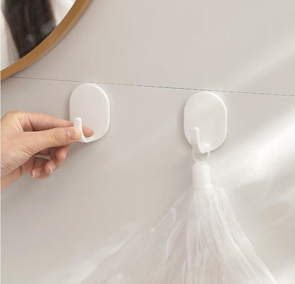 Hot Sale 4Pcs Self Adhesive Clothes Hook Wall Door Hook Bathroom White Towel Hanger Kitchen Wall Hanger Bathroom Accessories
