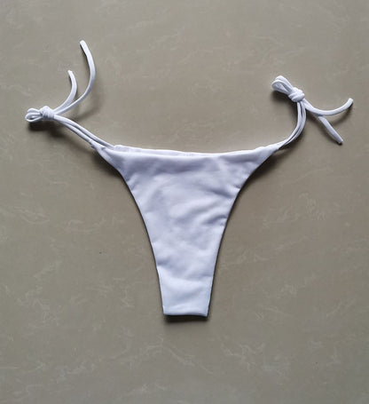 Summer Sexy Bikini set Push-up padded Bra Thong Split Swimwear Female Bandage Bathing Suit Adjustable Lacing Swimsuit Solid