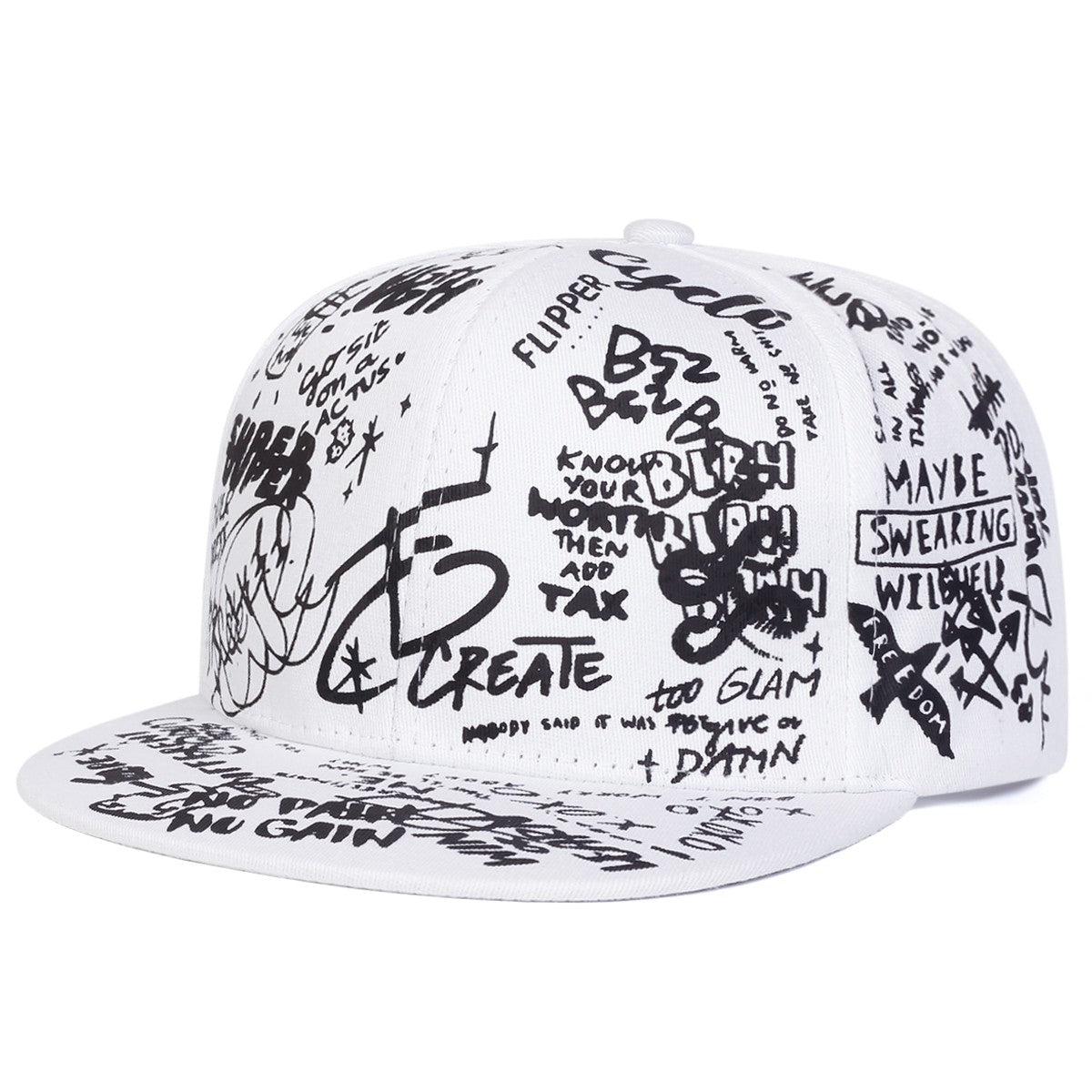 Unissex Bonés de Beisebol Ajustáveis com Estampa de Grafite 88 Letras, Estilo Hip-hop, Moda Primavera Outono, Casual, para Atividades ao Ar Livre, Chapéu de Proteção Solar