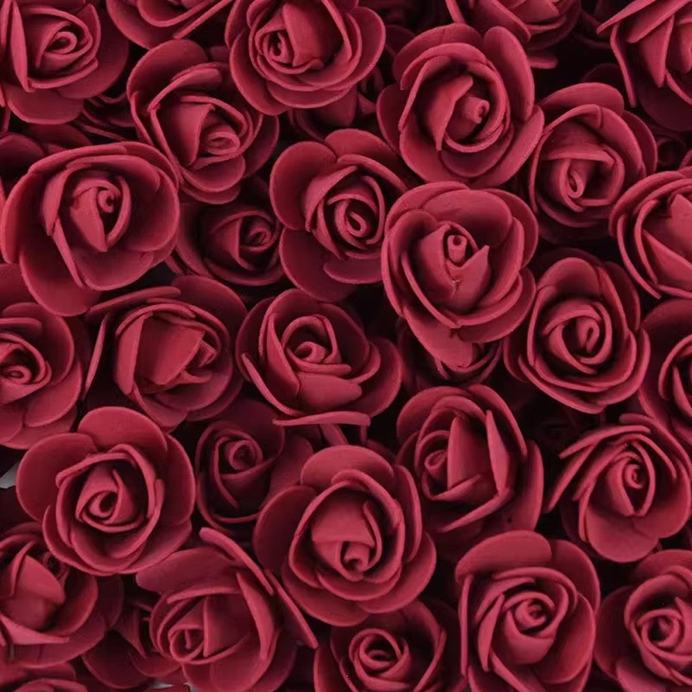 2000/10pcs Mini  Artificial Rose Flowers Head  Rose Heads DIY Valentine's Day Roses Wedding Bouquets Party Gift Candy Box Decor