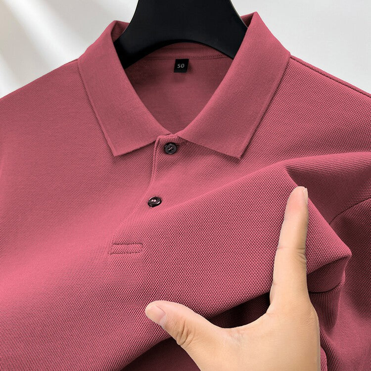 Durable 100% Cotton Men Polo Shirt,Autumn Leisure Long Sleeve, Breathable Lapels T-shirt, 16 Colors, Perfect for Golf and Sports