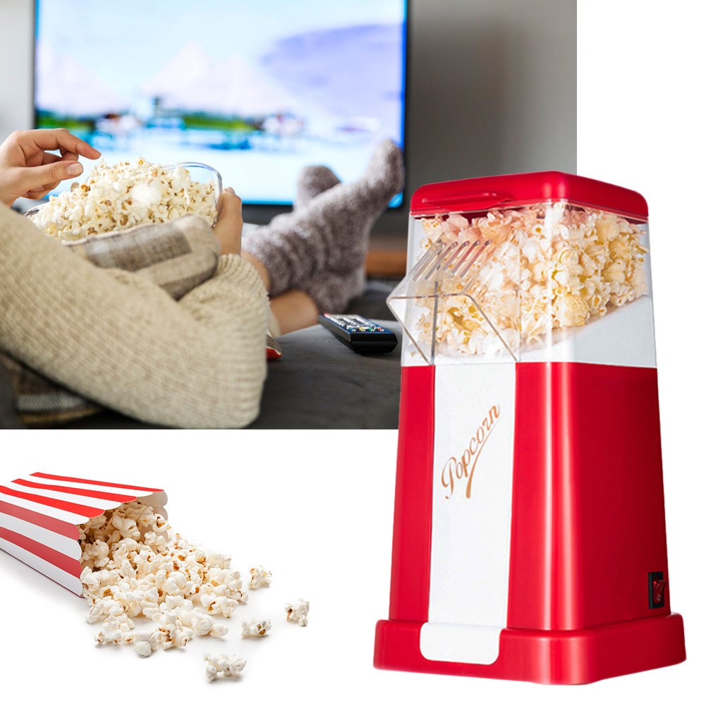 Electric Automatic Popcorn Machine Mini Portable Popcorn Maker Household Corn Popper for Kitchen