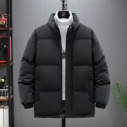 Jaqueta de Pesca Masculina Inverno Marca na Moda Gola Alta Jaqueta Acolchoada Solta Adolescentes Quente À Prova de Frio Casaco Tamanho Grande
