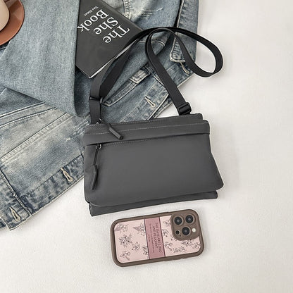 Fashion Leisure Nylon Shoulder Bag Solid Color Waterproof Cross-body Unisex Messenger Bag for Men And Women