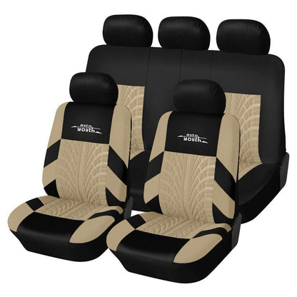 AUTOYOUTH Marca Bordado Capas de Banco de Carro Conjunto Universal para a Maioria dos Carros Capas com Detalhe de Banda de Rodagem do Pneu Estilo Protetor de Banco de Carro
