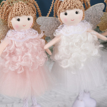Christmas plush antlers angel girl pendant Christmas tree pendant creative doll pendant gift