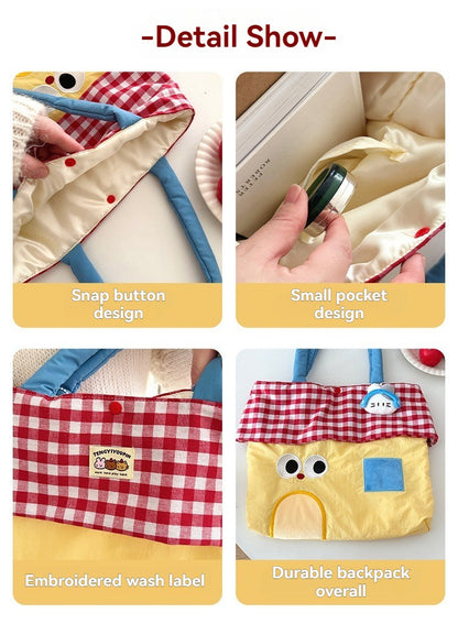 Cute Cartoon Shoulder Bag Versatile Autumn And Winter Casual Outdoor Bag Large Capacity Handbag