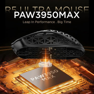 ATTACK SHARK R5 8K Wireless Gaming Mouse, 42K DPI -PAW3950 MAX Sensor -39g Ultra-Lightweight Carbon Fiber Hollowed-Out Design