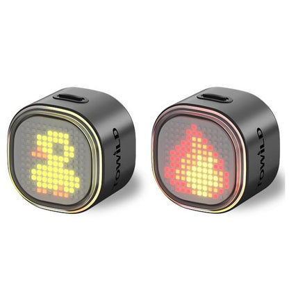 TOWILD TL08 Luz traseira com expressão inteligente 140 LEDs Sensor de frenagem Bluetooth Luz traseira de bicicleta personalizável