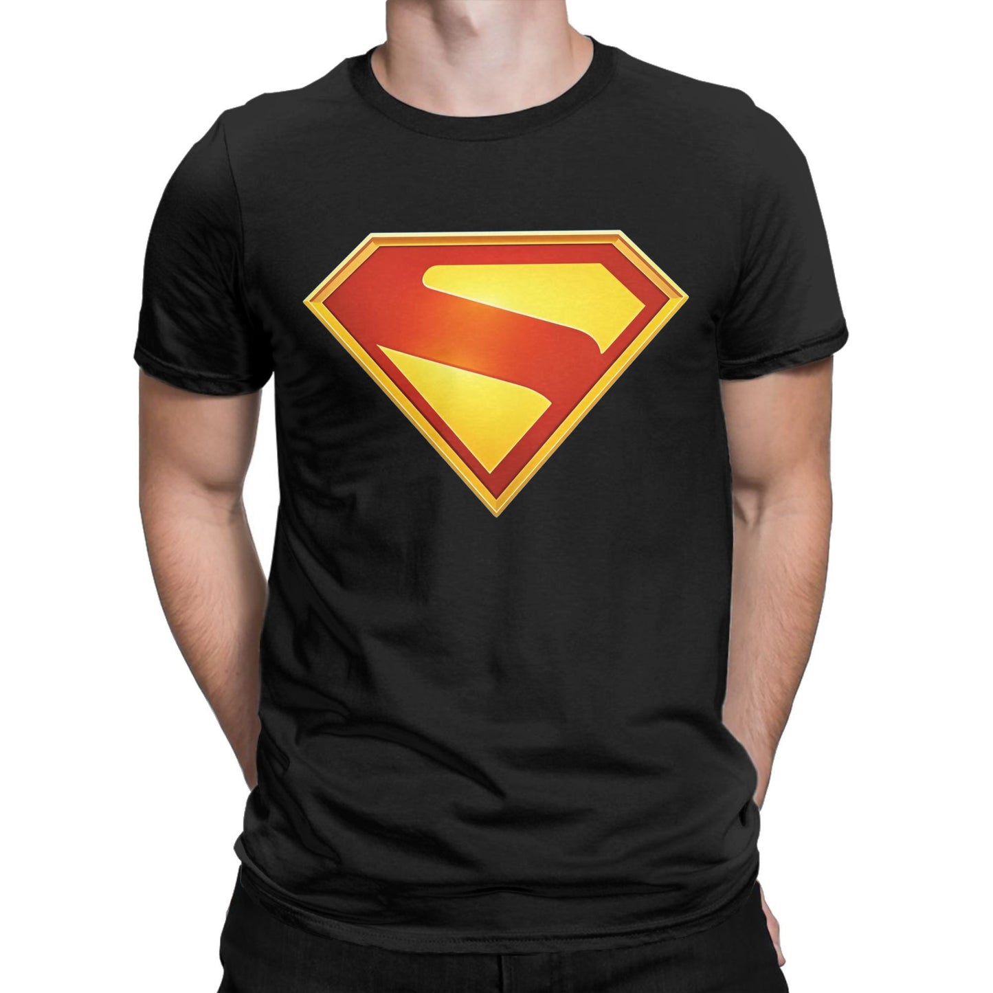 Supermans Logo Pure Cotton T-Shirt For Men's Beach  Aesthetic T Shirts Round Neck Hipster Tees Oversized Custom DIY Clothes