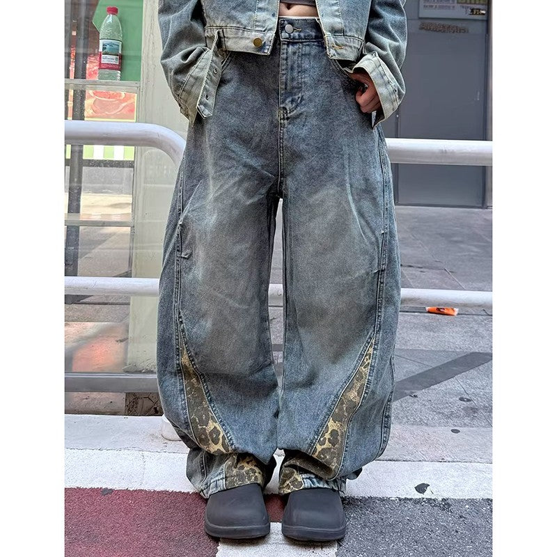 2025 Vintage Women Burgundy Jeans High Waist Y2K Designed American Style Streetwear Denim Pants Casual Female 90S Trousers