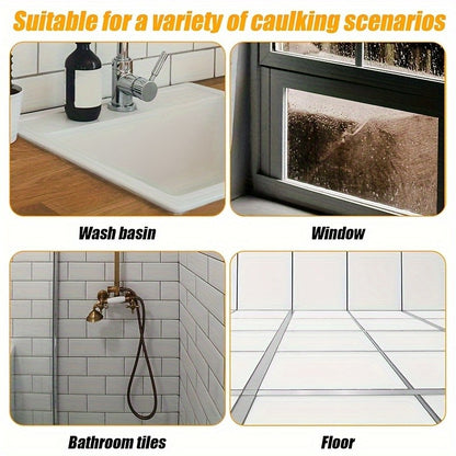 Conjunto de 4 Ferramentas de Calafetagem de Silicone, Ferramentas de Acabamento de Vedação com Ponta Flexível, Alça Ergonômica, Não Precisa de Eletricidade ou Bateria