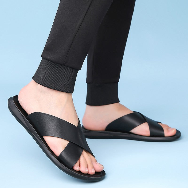 Mens Casual Summer Shoes Hot Sale Men Slippers Stylish Style Male Half Drag Outdoor Daily Beach Flats Lightweight Men's Slides