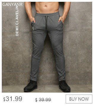 GANYANR Brand Running Pants Men Winter Fitness Crossfit Training Sports Jogger Long Trousers Athletic Loose Jogging Gym Training