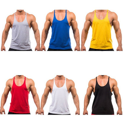 New Style Jogger Gym Singlet Training Bodybuilding Tank Top Vest Shirt Sleeveless Fitness Cotton Shirt For Men