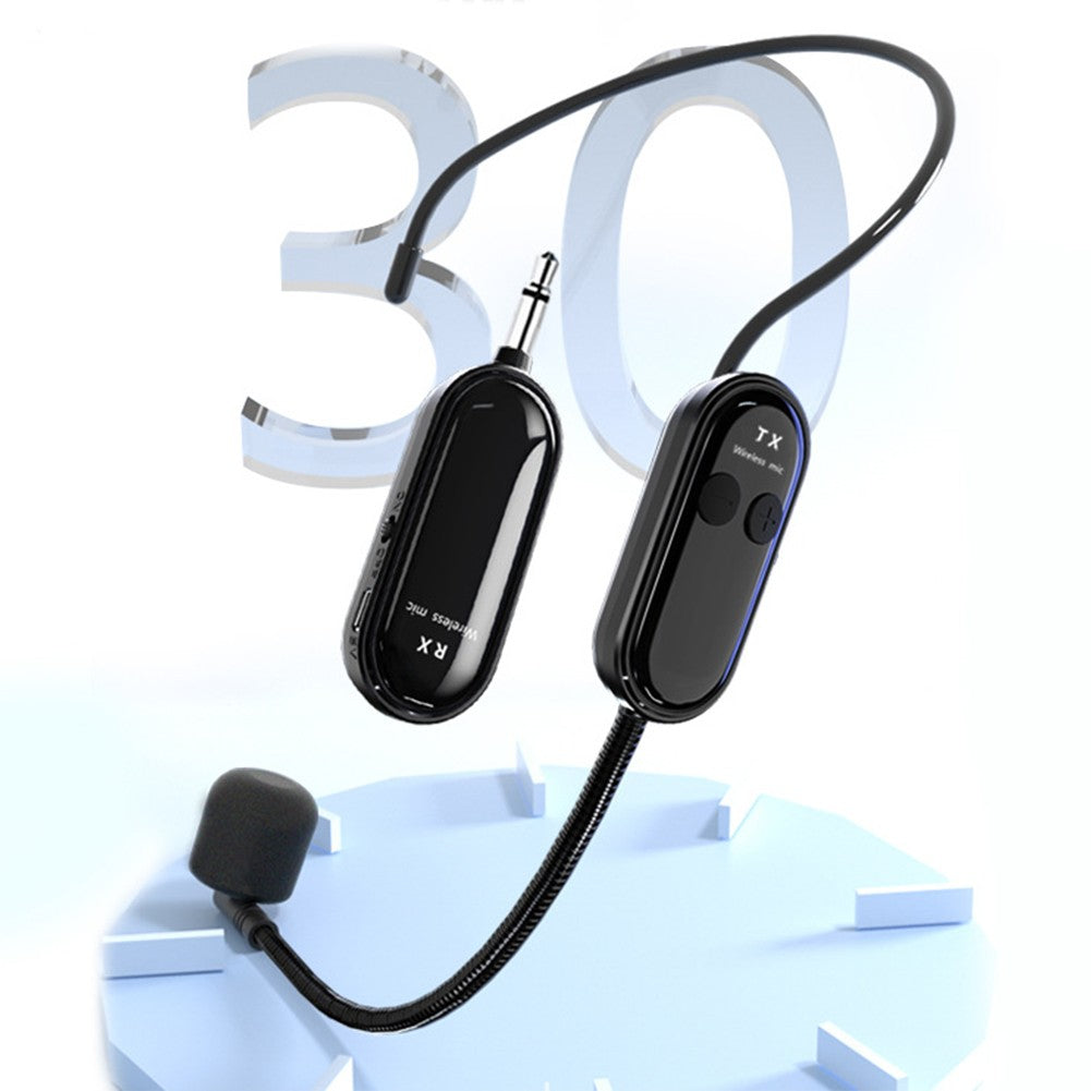 Fone de Ouvido com Microfone Sem Fio 2.4G Sistema de Microfone de Longo Alcance Microfone de Mão 2 em 1 para Amplificador de Voz Alto-falantes de Palco Ensino