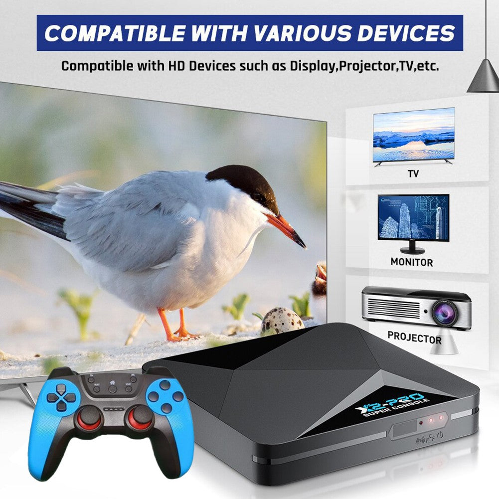 Super Console X2 Pro Game Box US/UK/EU Retro Video Game Console TV Box 100000 Video Games for SS/MAME/FC/NAOMI/Sega with Gamepad