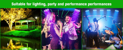 Somspot LED RGB Par Lights Remote & DMX Control Stage Light Effect Projector for Church Wedding Party Club Music Live