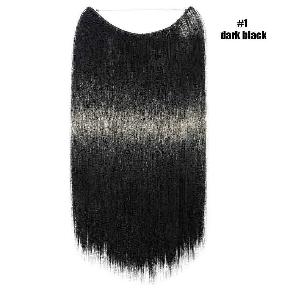 BENEHAIR Cabelo Sintético com Fio Invisível Sem Clipes Extensões de Cabelo Linha Secreta de Pesca Apliques de Cabelo Falso Para Mulheres