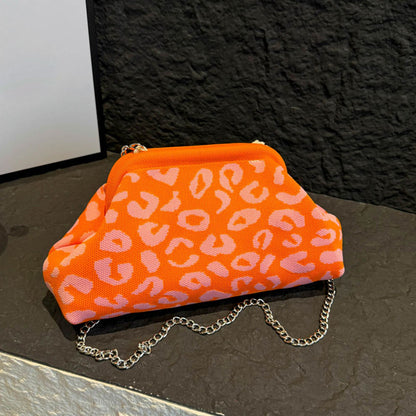 Dopamine Leopard Print Clutch Bag with Detachable Strap Leopard Crossbody Bag Women's Fashion Handbags for Women and Girls