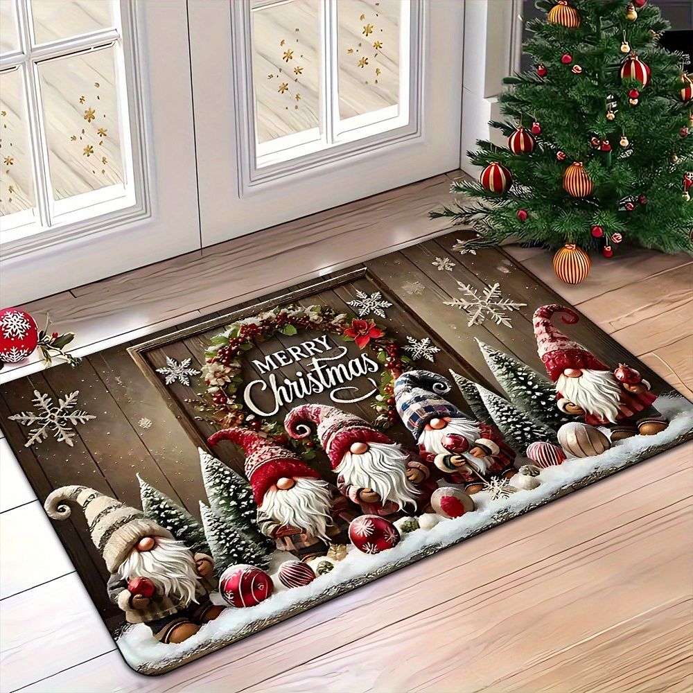 Christmas Theme Door Mat Santa Claus Design Carpet for Holiday Decor Balcony Bedside Rugs Home Decor Welcome Rug Floor Mat