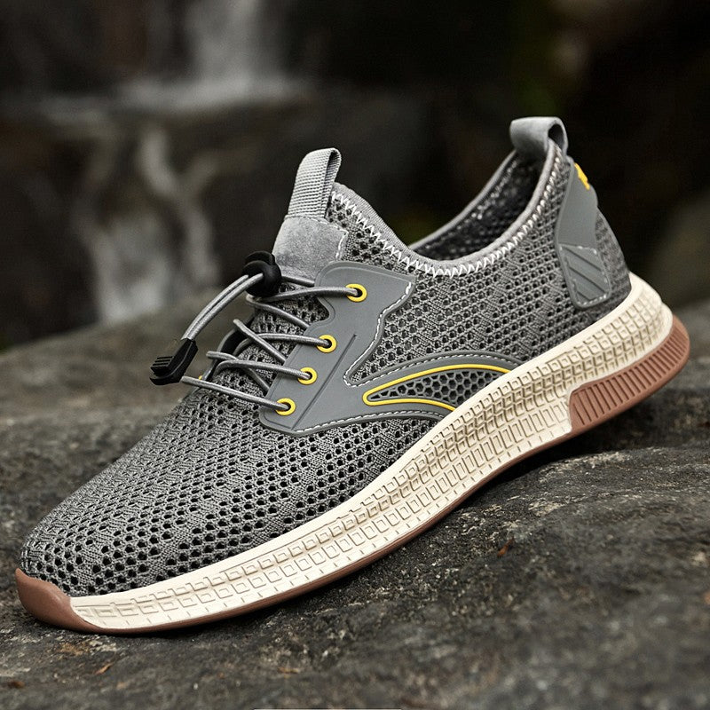 Sapatos Masculinos Casuais de Couro Genuíno para Exteriores Marca de Sapatos Masculinos para Escalada Caminhada Viagem Sapatilhas Respiráveis Masculinas Calçados de Verão
