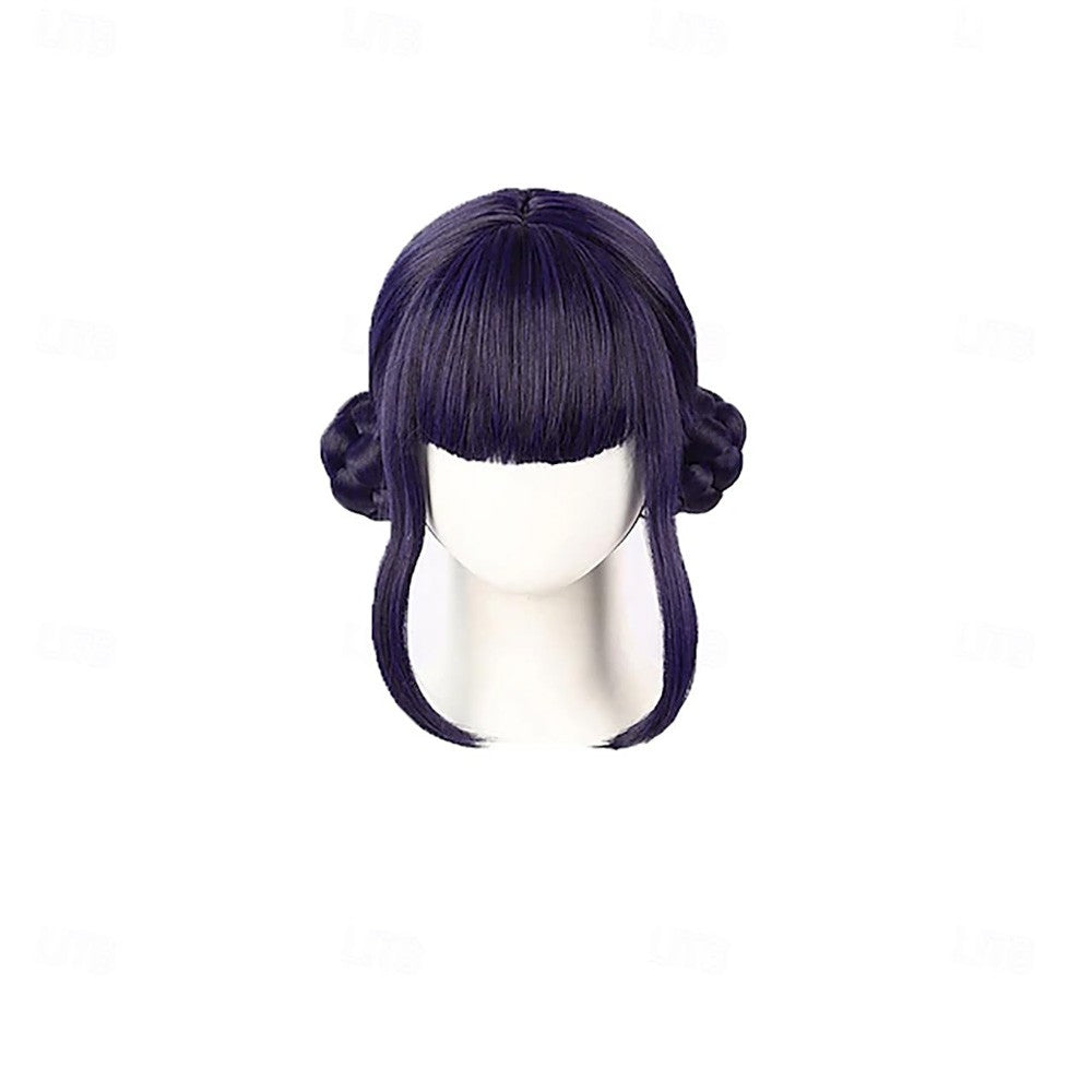 Synthetic Hair Wigs Dark Purple  Costume  Cosplay Wig Anime Wigs Medium Straight Hair Accessory for Holloween
