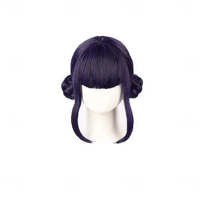 Synthetic Hair Wigs Dark Purple  Costume  Cosplay Wig Anime Wigs Medium Straight Hair Accessory for Holloween