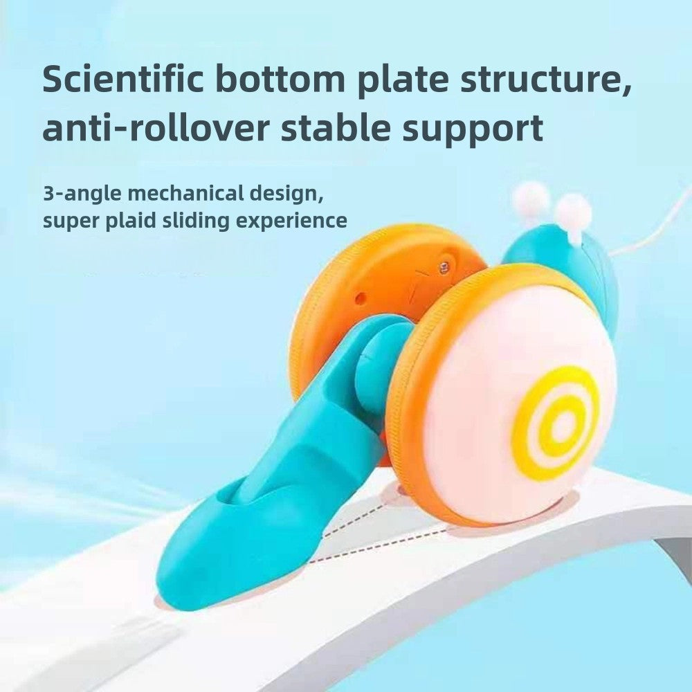 Children's Pull-Along Snail Toy, Baby Learning to Walk and Crawl Toy, Pull String Leash with Lights and Music