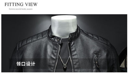 Men White Locomotive Leather Jackets Moto Biker Pu Leather Coats High Quality Male Spring Autumn Slim Leather Jackets Size 5XL