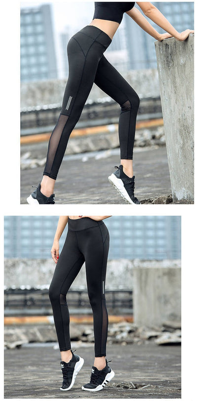 Women Fitness pants Tight Leggings Seamless High Waist Push Up mesh Legging Breathable Sport Cropped shorts Sexy Gym Yoga Pants