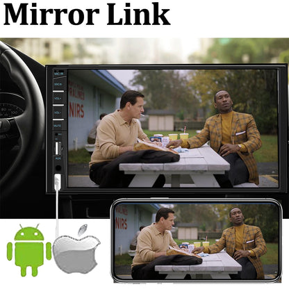 7 Inch MP5 Player Car Stereo 2 Din Touch Screen Car Audio Receivers with Backup Camera Bluetooth Mirror Link USB AUX TF FM Radio