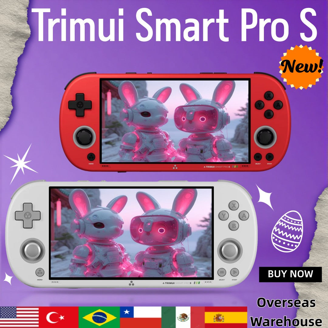 Trimui Smart Pro S Handheld Game Console 4.96'' IPS Screen Linux System Joystick RGB Lighting Retro Video Game Smartpros Gifts