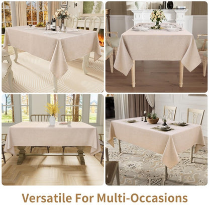 Homaxy Restuarant Rectangle Linen Tablecloths Waterproof Wipeable Fabric Table cloths Kitchen Dining Dirt-Repellent Table Covers